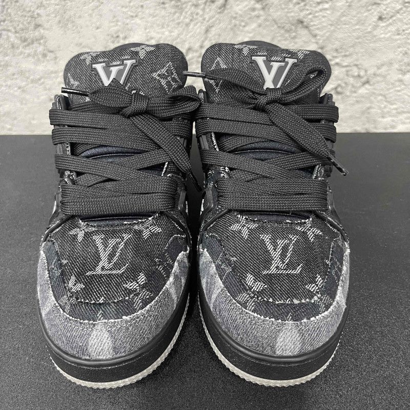 Louis Vuitton Louis Vuitton Black Denim Low-Top Trainer Sneakers 0079 Size US 7.5 / EU 40-41 - 2 Thumbnail