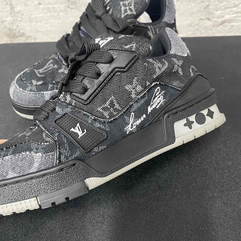 Louis Vuitton Louis Vuitton Black Denim Low-Top Trainer Sneakers 0079 Size US 7.5 / EU 40-41 - 11 Thumbnail