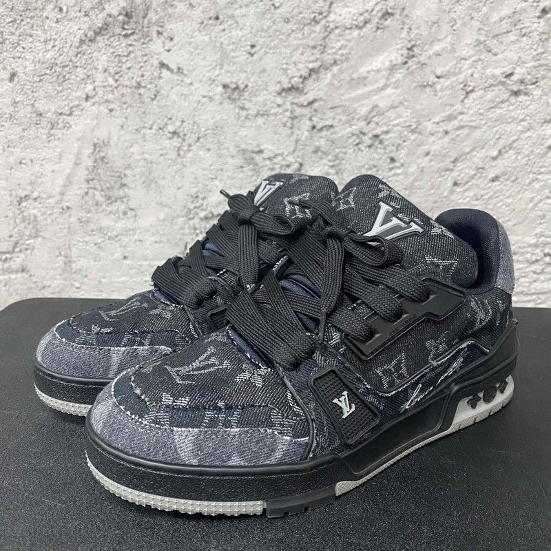Louis Vuitton Louis Vuitton Black Denim Low-Top Trainer Sneakers 0079 Size US 7.5 / EU 40-41 - 10 Thumbnail
