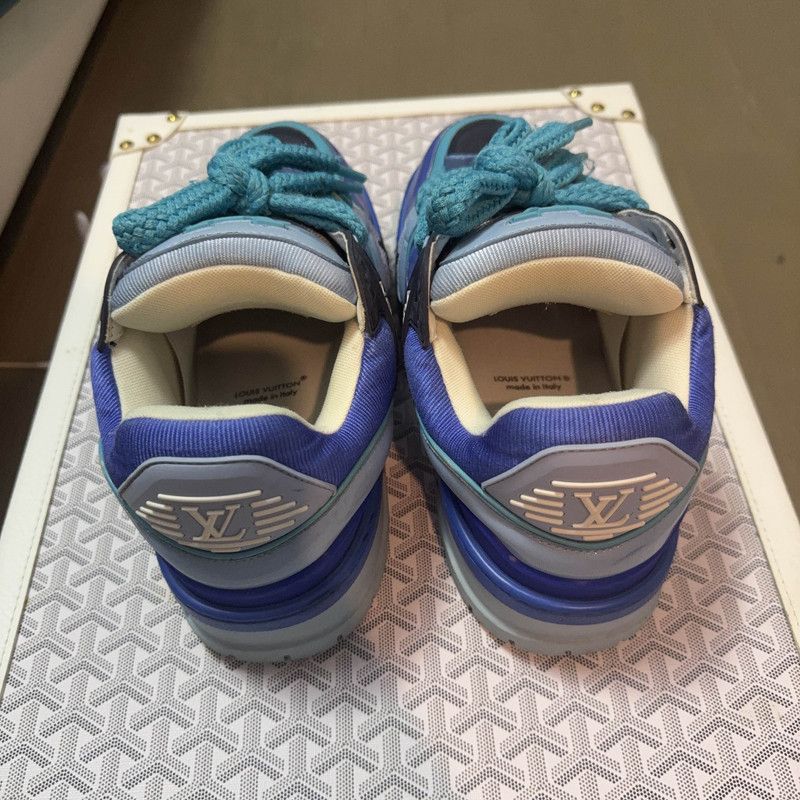 Louis Vuitton Louis Vuitton Trainer Maxi Blue Sneakers for Men 0079 Size US 8.5 / EU 41-42 - 3 Thumbnail