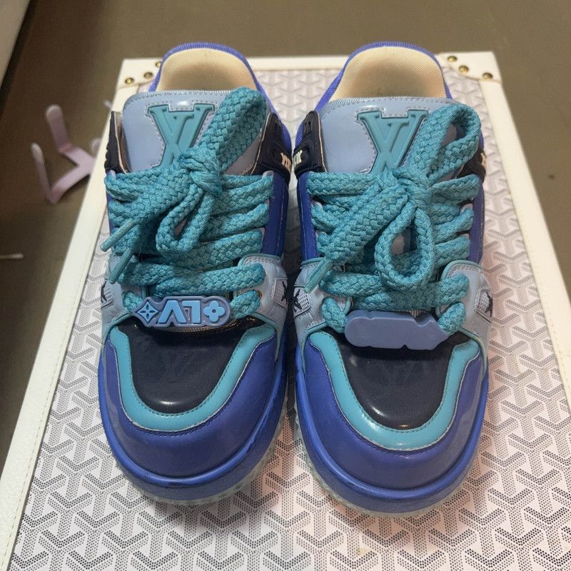 Louis Vuitton Louis Vuitton Trainer Maxi Blue Sneakers for Men 0079 Size US 8.5 / EU 41-42 - 2 Thumbnail