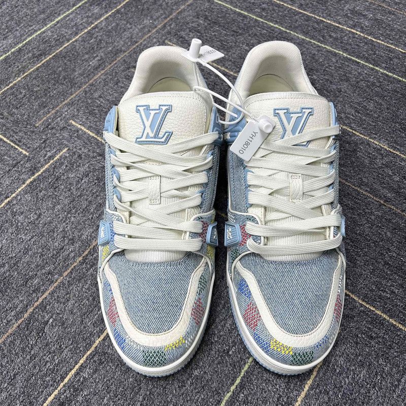 Louis Vuitton Louis Vuitton Blue Denim Low-Top Sneakers 0079 Size US 9.5 / EU 42-43 - 2 Thumbnail