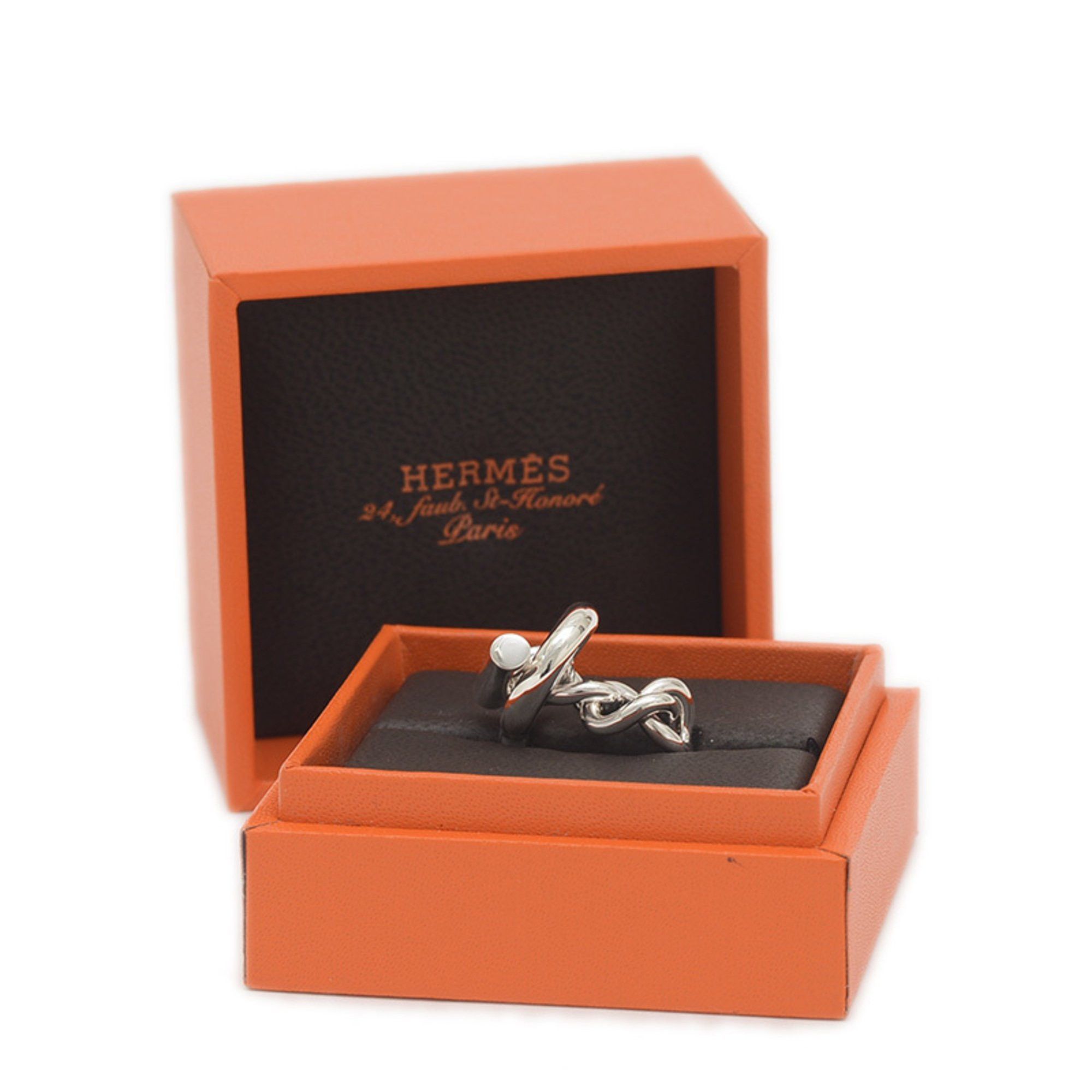 【新品・未使用】HERMES Bague Croisette GM/サイズ51 Hermes Hermès Croisette GM Ring, Silver SV925, #51, H104587B