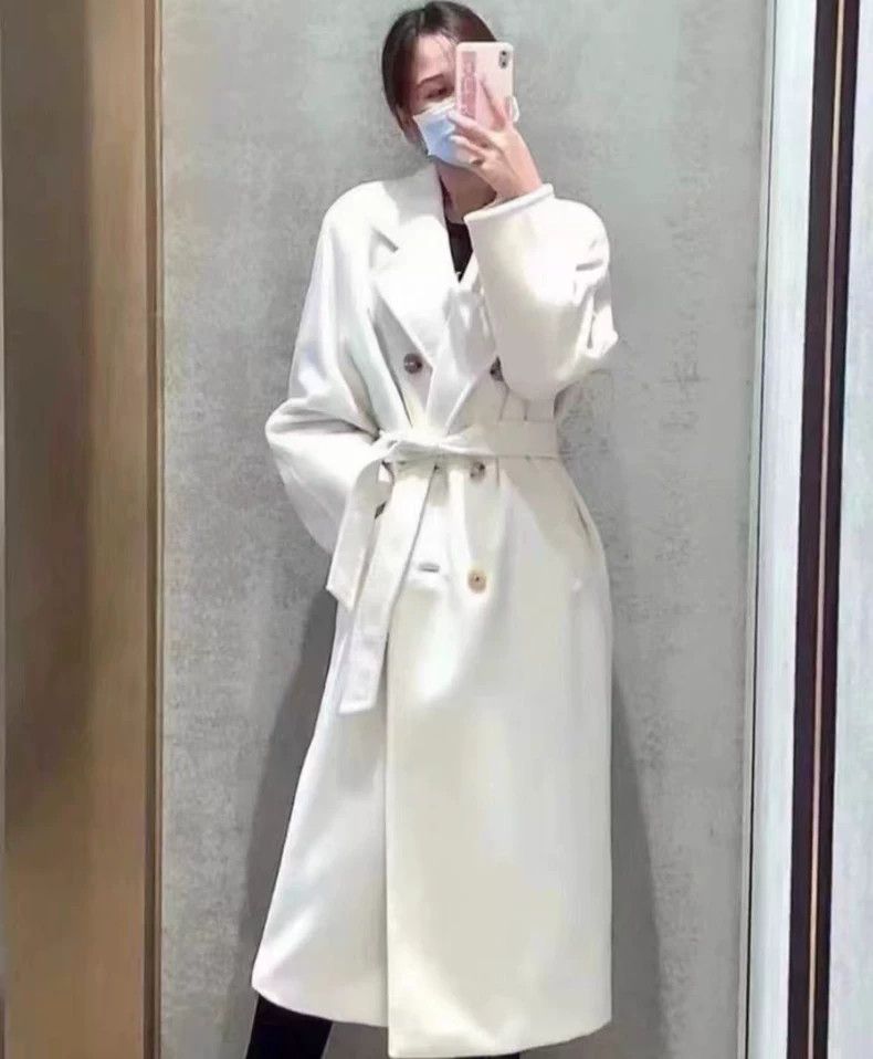 Max Mara Maxmara 101801 White Wool Coat Size M / US 6-8 / IT 42-44 - 2 Thumbnail