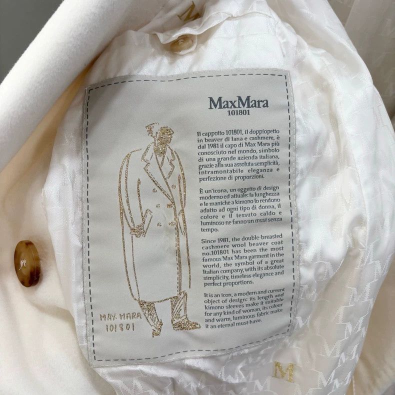 Max Mara Maxmara 101801 White Wool Coat Size M / US 6-8 / IT 42-44 - 6 Thumbnail
