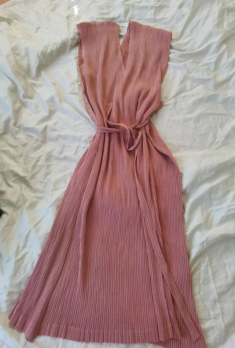 Issey Miyake Issey Miyake Pleated Wrap Dress Size 36" / US 14 / IT 50 - 4 Thumbnail