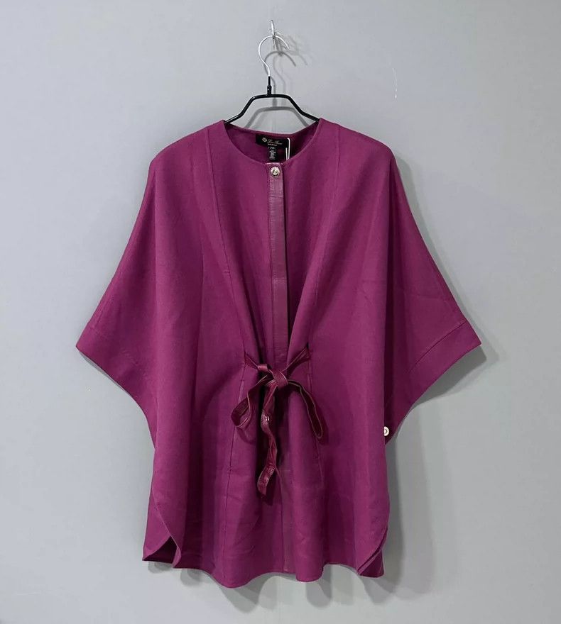 Loro Piana Loro Piana Purple Cashmere Cape Coat Size US M / EU 48-50 / 2 - 3 Thumbnail
