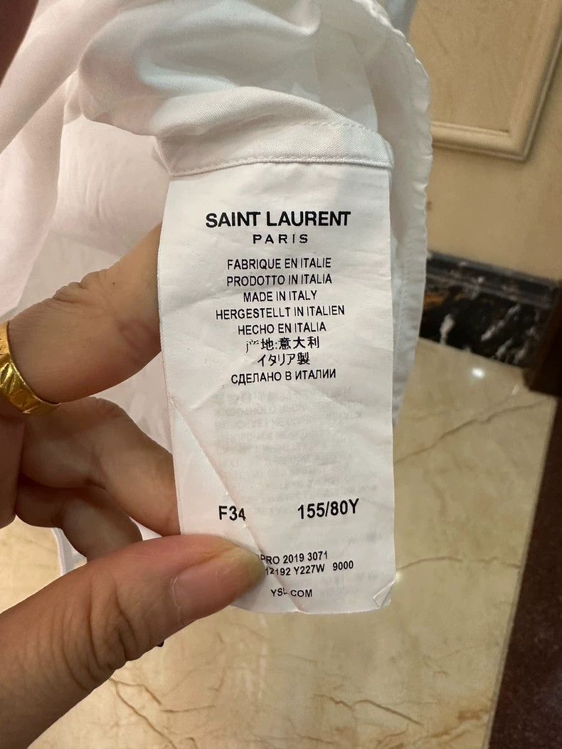 Yves Saint Laurent Saint Laurent White Long Sleeve Shirt Size US M / EU 48-50 / 2 - 4 Thumbnail