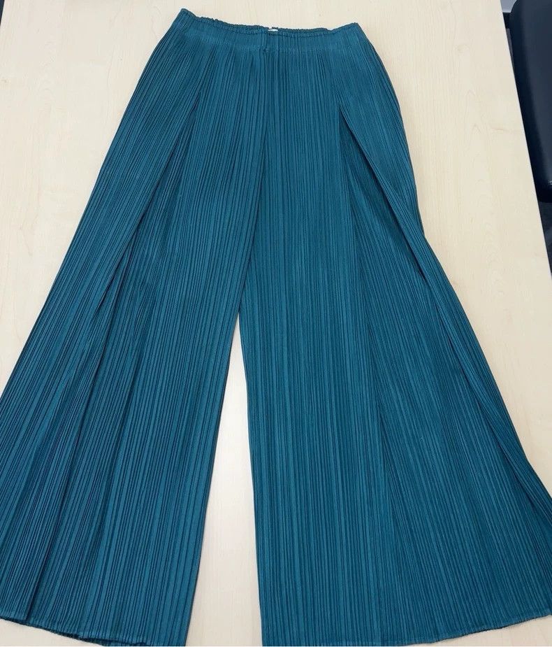 Issey Miyake Issey Miyake PP Pleated Wide-Leg Pants Size US 26 / EU 42 - 2 Thumbnail