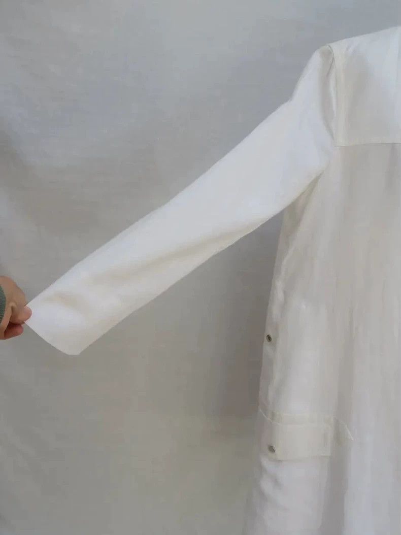 Loro Piana LoroPiana White Cotton Long Dress Size US 30 / EU 46 - 5 Thumbnail