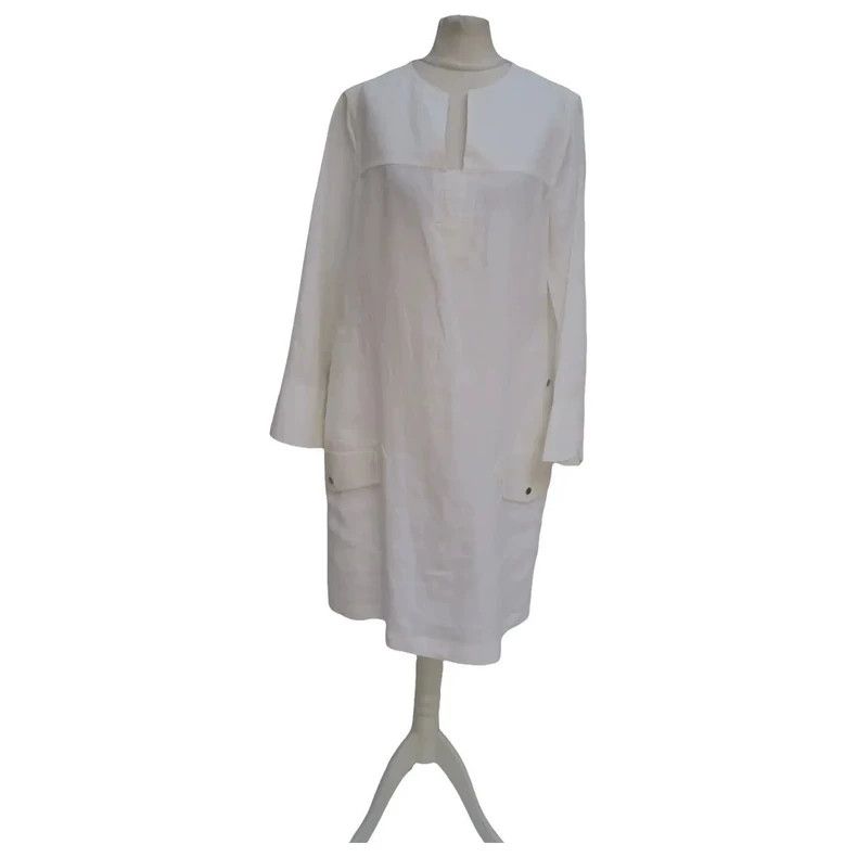 Loro Piana LoroPiana White Cotton Long Dress Size US 30 / EU 46 - 2 Thumbnail