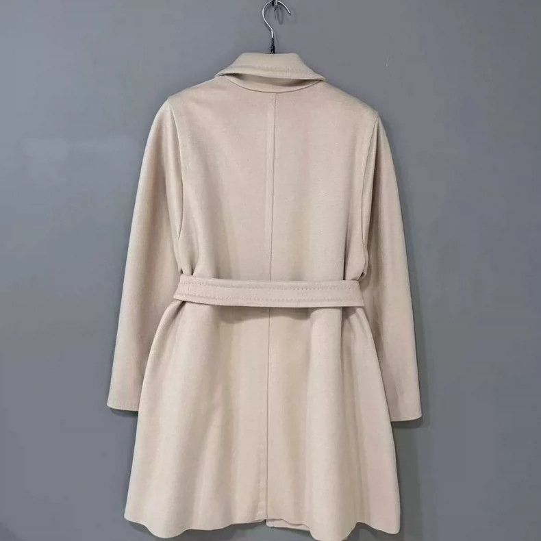 Max Mara Beige Wool Alpaca Belted Coat MaxMara -dmc Size M / US 6-8 / IT 42-44 - 4 Thumbnail