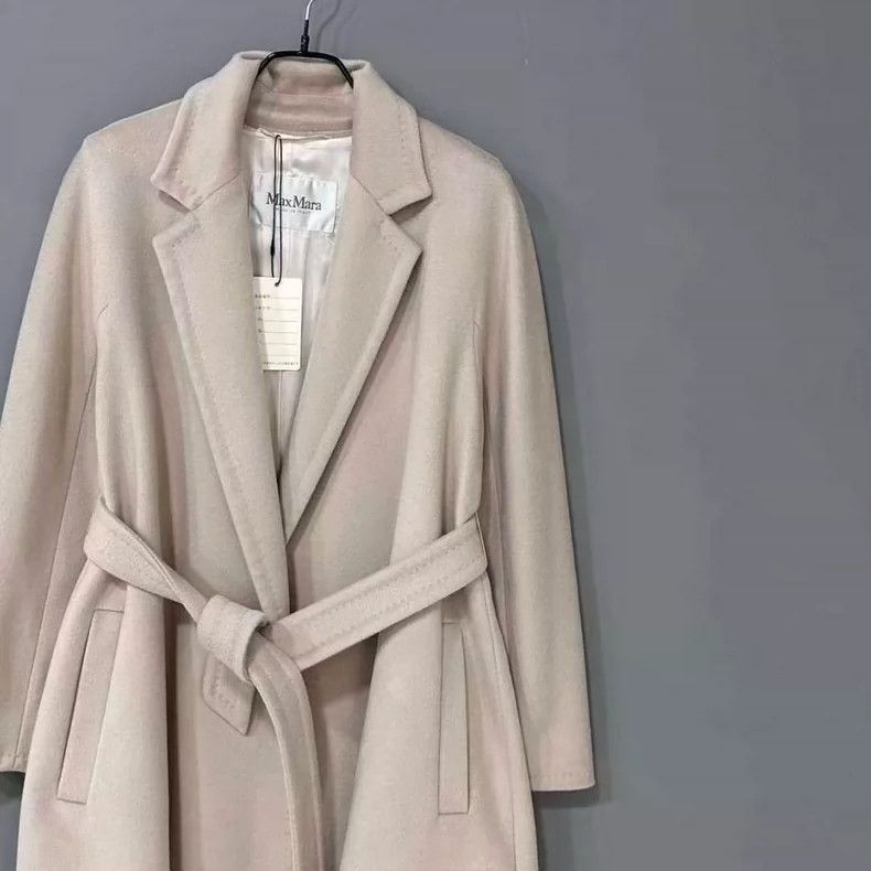 Max Mara Beige Wool Alpaca Belted Coat MaxMara -dmc Size M / US 6-8 / IT 42-44 - 3 Thumbnail