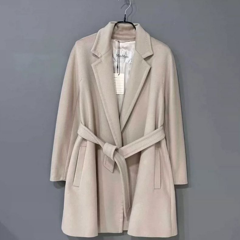 Max Mara Beige Wool Alpaca Belted Coat MaxMara -dmc Size M / US 6-8 / IT 42-44 - 2 Thumbnail