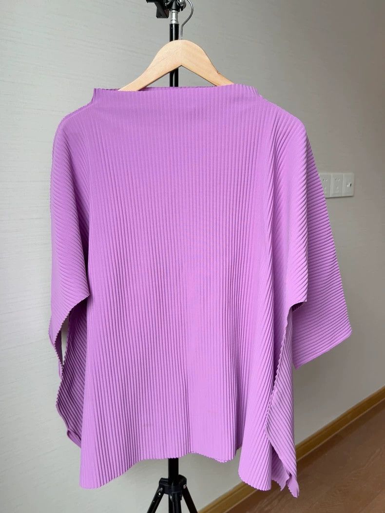 Issey Miyake Pleated Purple Sleeveless Top -dmc Size ONE SIZE - 2 Thumbnail