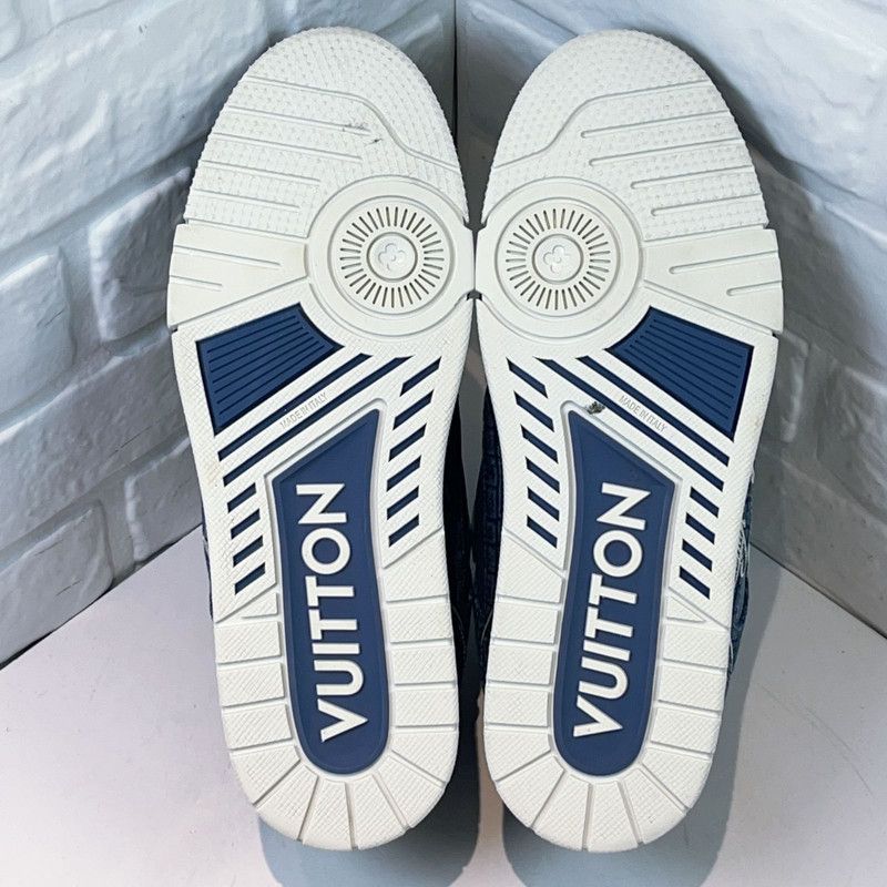 Louis Vuitton Louis Vuitton Trainer Denim Blue Low-Top Sneakers 0079 Size US 8 / EU 41 - 4 Thumbnail