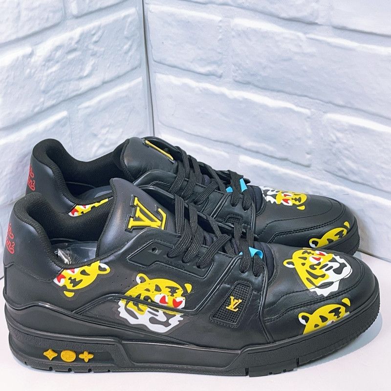 Louis Vuitton Nigo x LOUIS VUITTON Black Trainer Sneakers 0079 Size US 9.5 / EU 42-43 - 3 Thumbnail