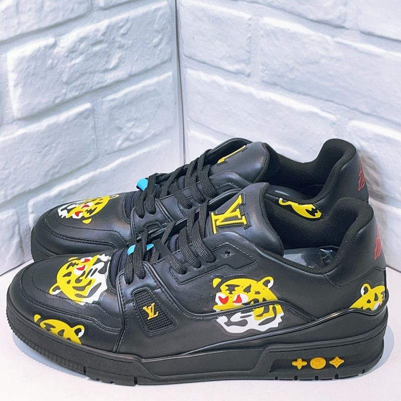 Louis Vuitton Nigo x LOUIS VUITTON Black Trainer Sneakers 0079 Size US 9.5 / EU 42-43 - 2 Thumbnail