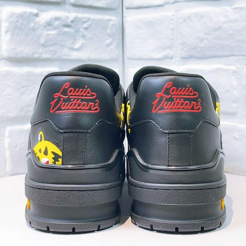 Louis Vuitton Nigo x LOUIS VUITTON Black Trainer Sneakers 0079 Size US 9.5 / EU 42-43 - 4 Thumbnail