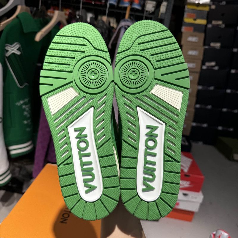Louis Vuitton Louis Vuitton Trainer Green and White Fashion Sneakers 0079 Size US 7.5 / EU 40-41 - 4 Thumbnail