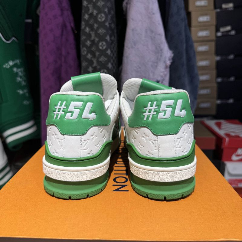 Louis Vuitton Louis Vuitton Trainer Green and White Fashion Sneakers 0079 Size US 7.5 / EU 40-41 - 3 Thumbnail