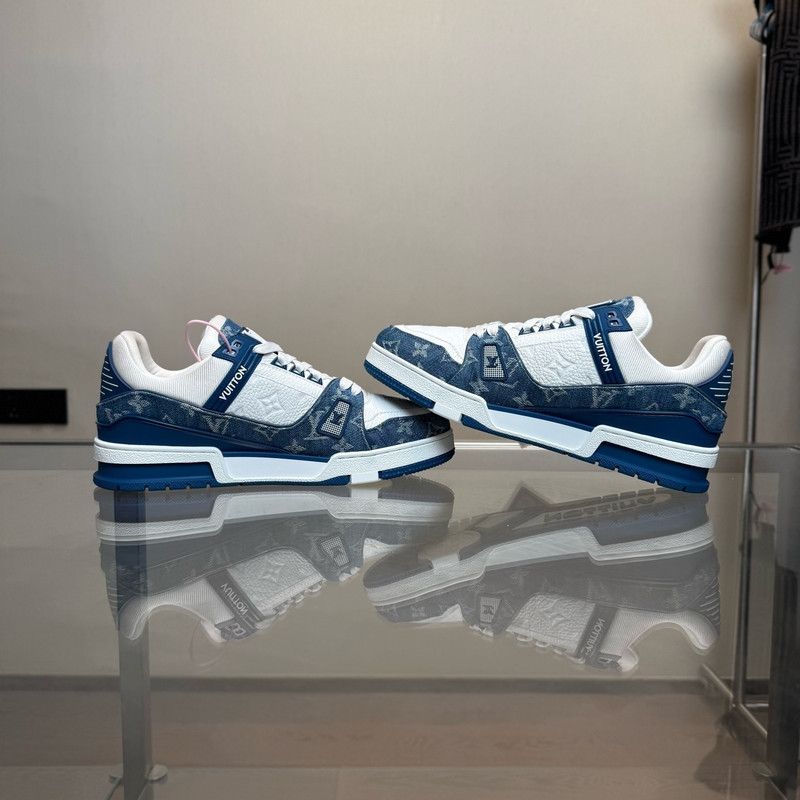 Louis Vuitton Louis Vuitton Denim Low-Top Fashion Sneakers 0079 Size US 8.5 / EU 41-42 - 4 Thumbnail