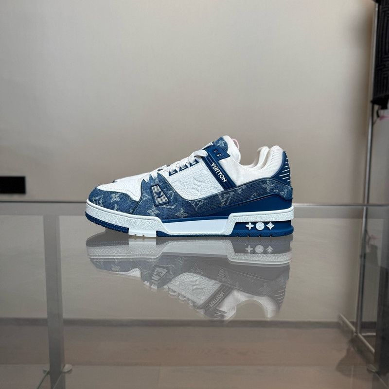 Louis Vuitton Louis Vuitton Denim Low-Top Fashion Sneakers 0079 Size US 8.5 / EU 41-42 - 3 Thumbnail