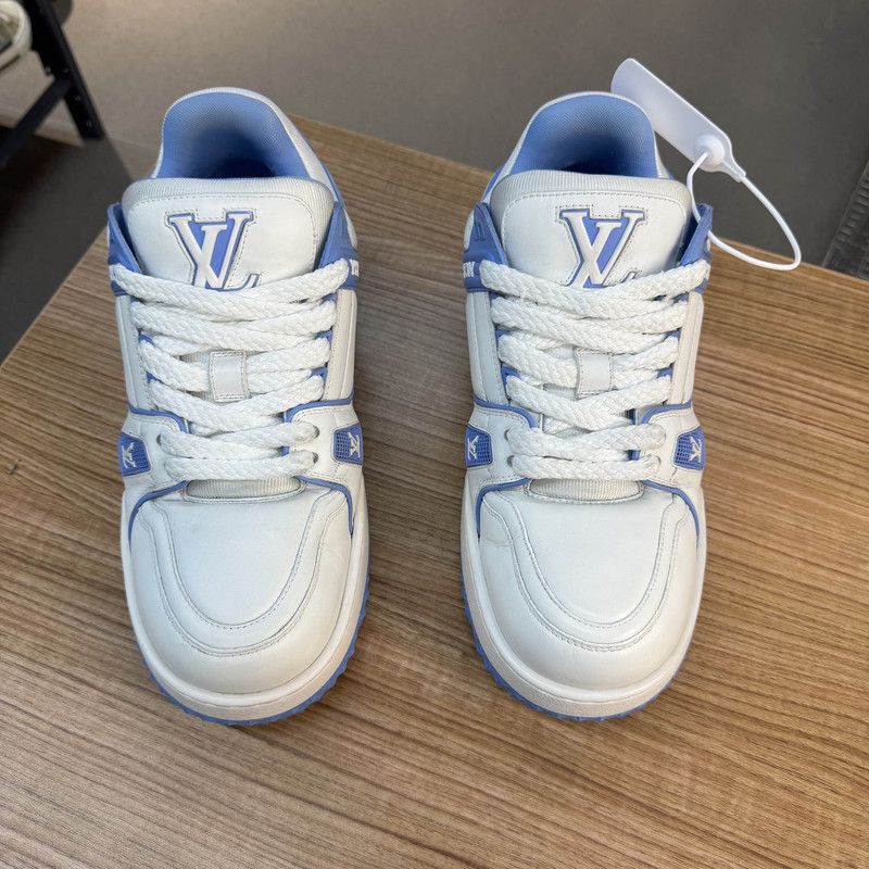 Louis Vuitton Louis Vuitton Trainer Maxi Low-Top Sneakers in White Blue 0079 Size US 8.5 / EU 41-42 - 10 Thumbnail