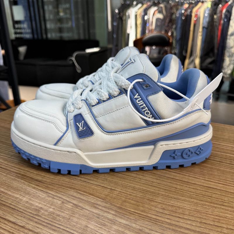 Louis Vuitton Louis Vuitton Trainer Maxi Low-Top Sneakers in White Blue 0079 Size US 8.5 / EU 41-42 - 7 Thumbnail
