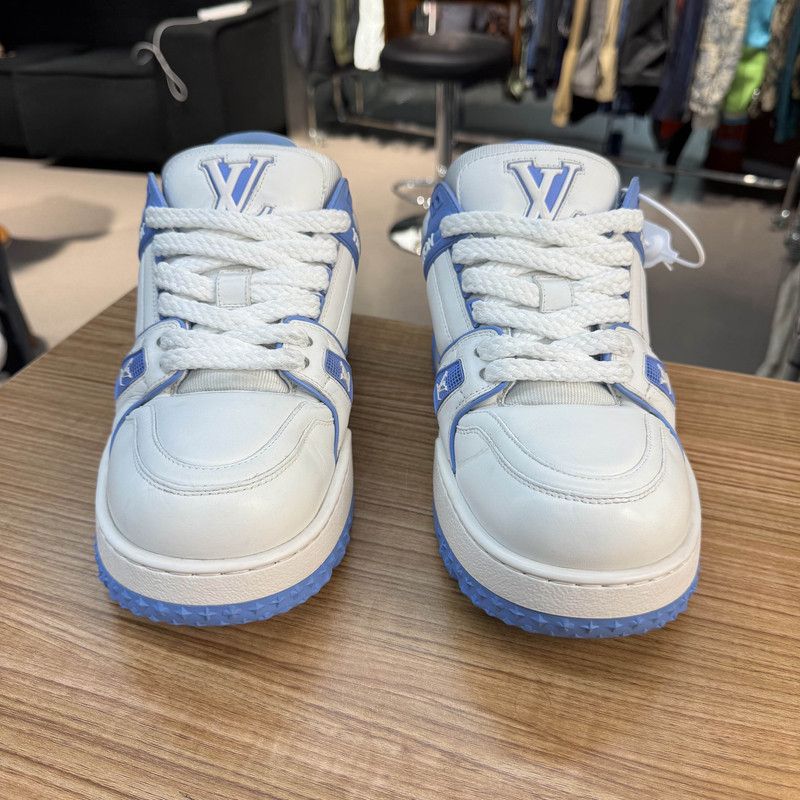 Louis Vuitton Louis Vuitton Trainer Maxi Low-Top Sneakers in White Blue 0079 Size US 8.5 / EU 41-42 - 2 Thumbnail
