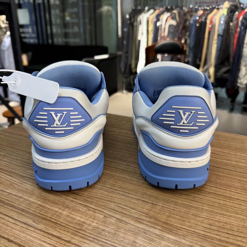 Louis Vuitton Louis Vuitton Trainer Maxi Low-Top Sneakers in White Blue 0079 Size US 8.5 / EU 41-42 - 3 Thumbnail