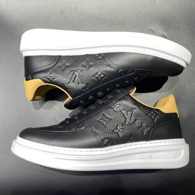 Louis Vuitton Louis Vuitton Black Leather Low-Top Sneakers 0079 Size US 8 / EU 41 - 7 Thumbnail