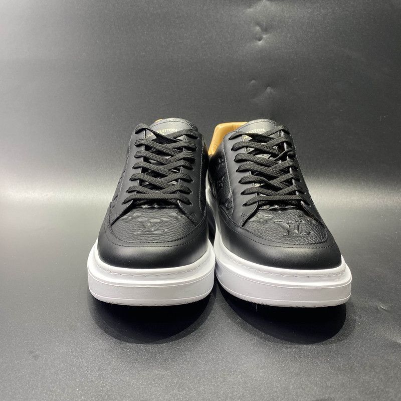 Louis Vuitton Louis Vuitton Black Leather Low-Top Sneakers 0079 Size US 8 / EU 41 - 2 Thumbnail