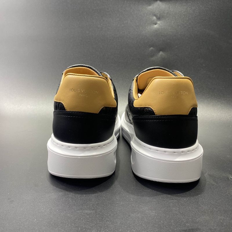 Louis Vuitton Louis Vuitton Black Leather Low-Top Sneakers 0079 Size US 8 / EU 41 - 3 Thumbnail