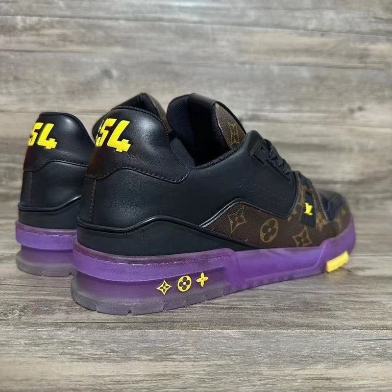 Louis Vuitton Louis Vuitton Trainer Lakers Purple Black Sneakers 0079 Size US 8.5 / EU 41-42 - 8 Thumbnail