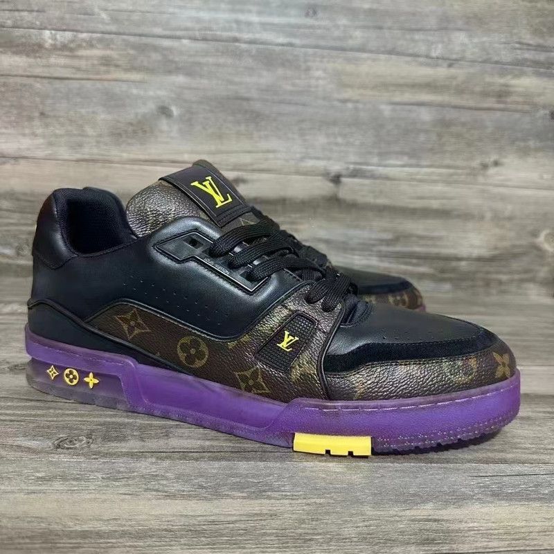 Louis Vuitton Louis Vuitton Trainer Lakers Purple Black Sneakers 0079 Size US 8.5 / EU 41-42 - 9 Thumbnail