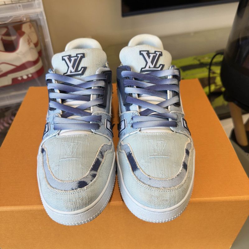 Louis Vuitton Louis Vuitton Blue Trainer Lace-Up Sneakers 0079 Size US 8 / EU 41 - 2 Thumbnail