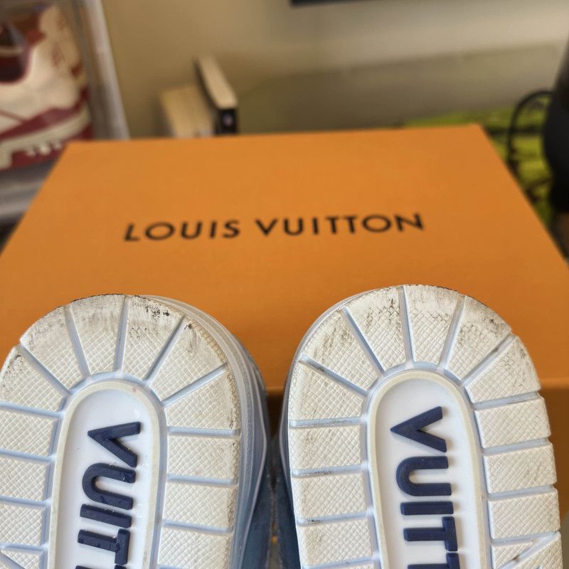 Louis Vuitton Louis Vuitton Blue Trainer Lace-Up Sneakers 0079 Size US 8 / EU 41 - 7 Thumbnail