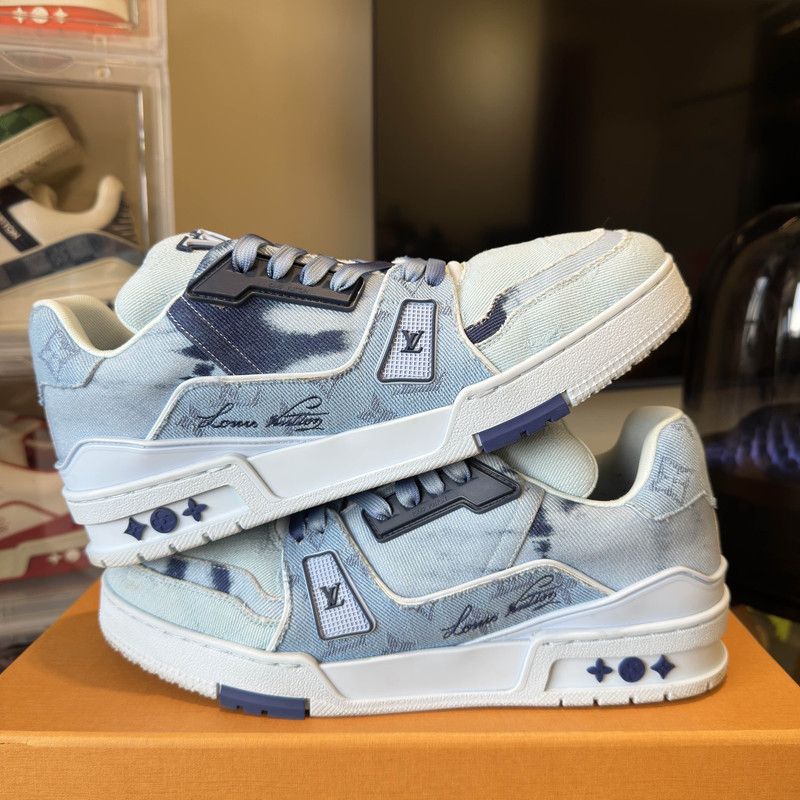 Louis Vuitton Louis Vuitton Blue Trainer Lace-Up Sneakers 0079 Size US 8 / EU 41 - 8 Thumbnail