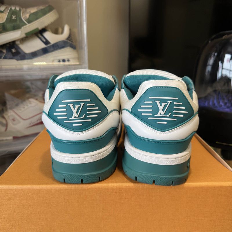 Louis Vuitton Louis Vuitton Trainer Maxi Sneakers with Teal Accents 0079 Size US 11 / EU 44 - 3 Thumbnail