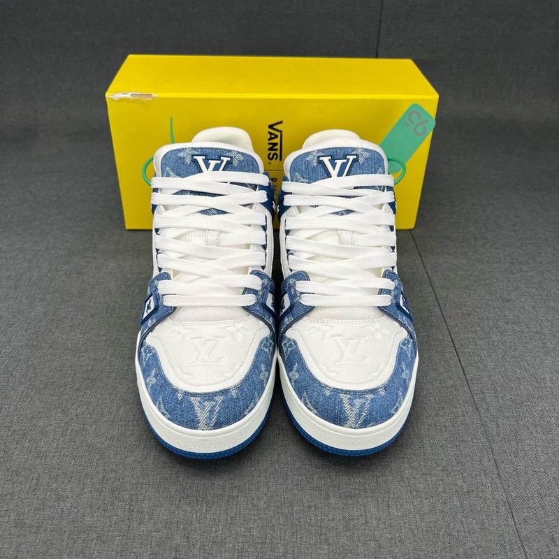 Louis Vuitton Louis Vuitton Denim Blue White Low-Top Sneakers 0079 Size US 10.5 / EU 43-44 - 2 Thumbnail