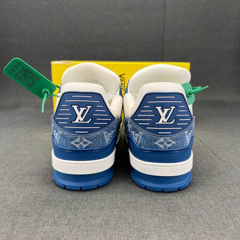 Louis Vuitton Louis Vuitton Denim Blue White Low-Top Sneakers 0079 Size US 10.5 / EU 43-44 - 3 Thumbnail
