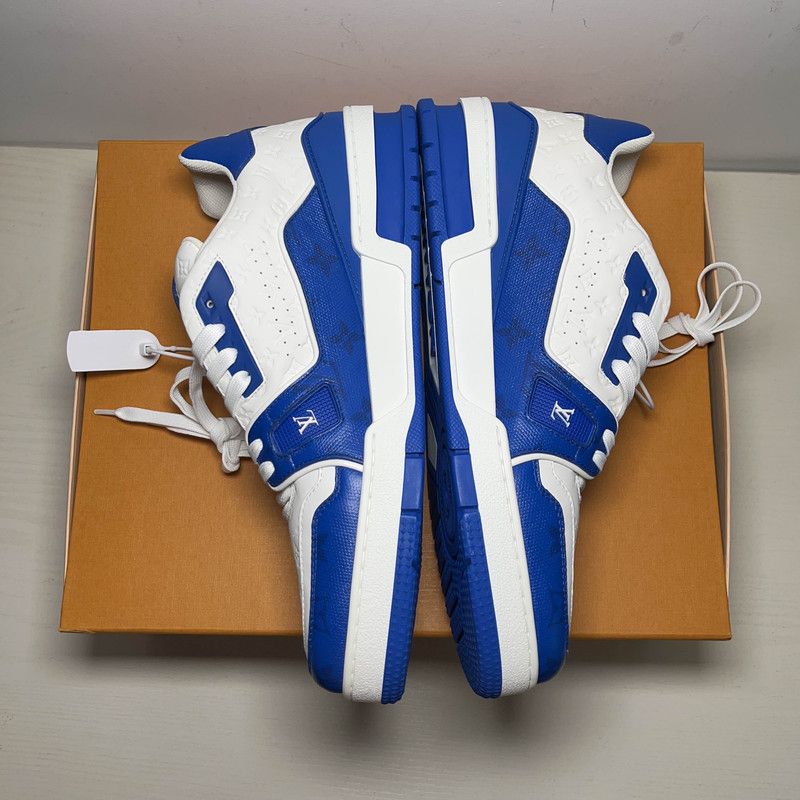 Louis Vuitton Louis Vuitton Blue and White Trainer Sneakers 0079 Size US 8.5 / EU 41-42 - 9 Thumbnail