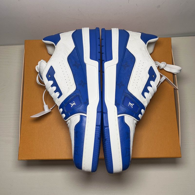 Louis Vuitton Louis Vuitton Blue and White Trainer Sneakers 0079 Size US 8.5 / EU 41-42 - 7 Thumbnail