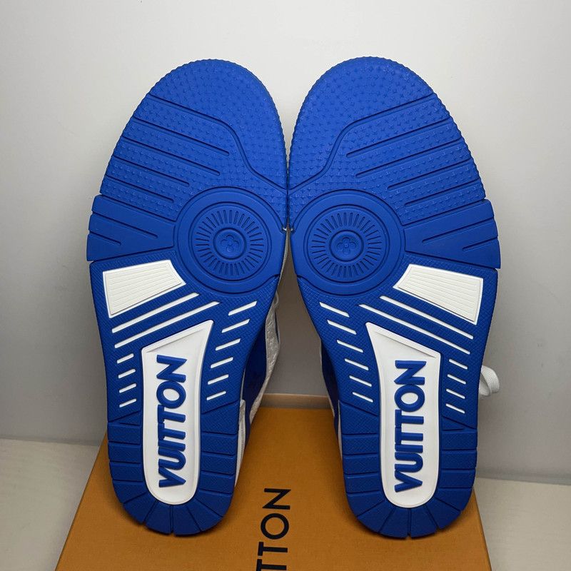 Louis Vuitton Louis Vuitton Blue and White Trainer Sneakers 0079 Size US 8.5 / EU 41-42 - 4 Thumbnail