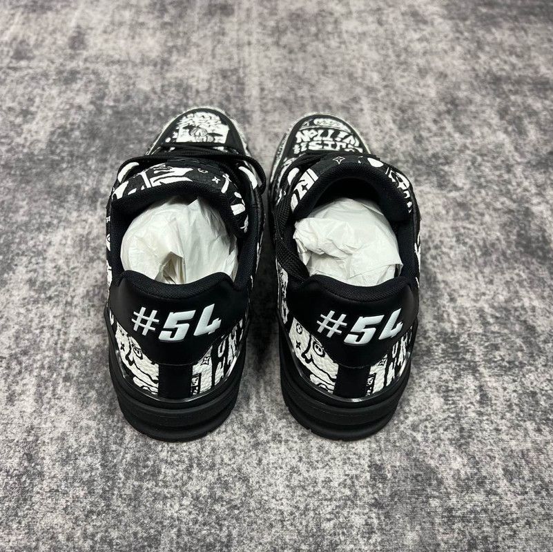 Louis Vuitton Louis Vuitton Trainer Low Top Sneakers in Black and White 0079 Size US 8.5 / EU 41-42 - 3 Thumbnail