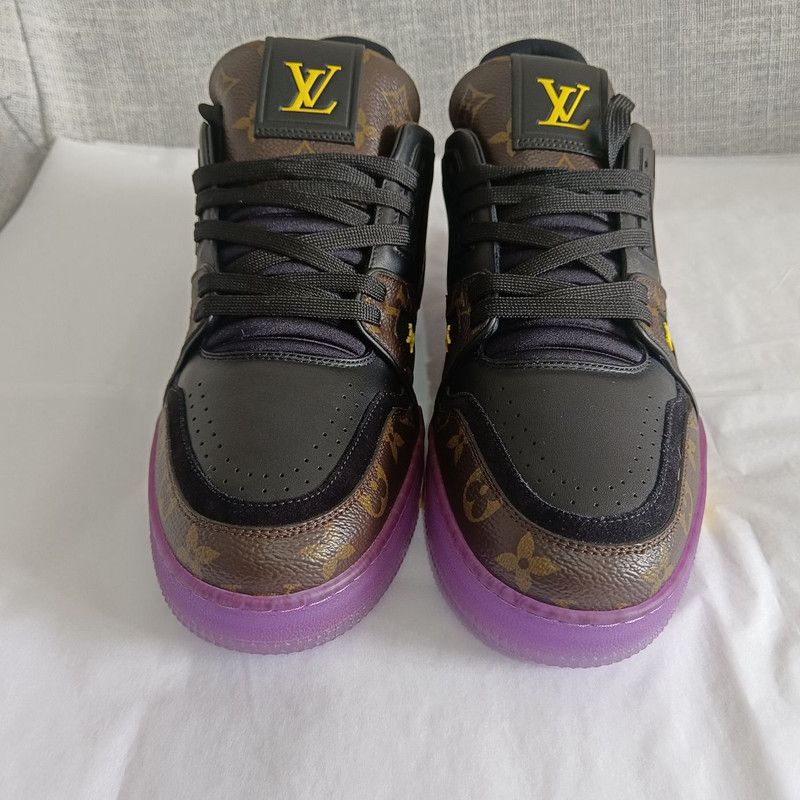 Louis Vuitton Louis Vuitton Trainer Sneakers in Purple and Gold 0079 Size US 9.5 / EU 42-43 - 2 Thumbnail