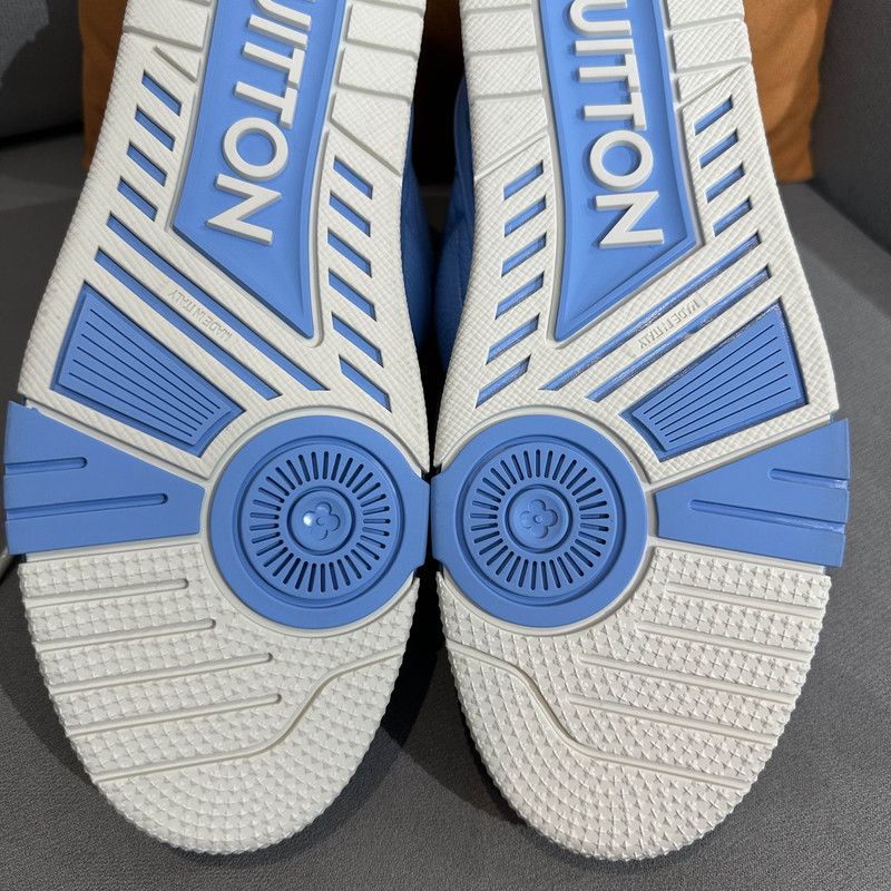 Louis Vuitton Louis Vuitton Blue Leather Low-Top Skate Sneakers 0079 Size US 9.5 / EU 42-43 - 9 Thumbnail