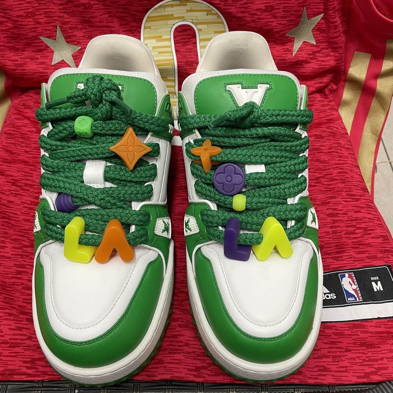 Louis Vuitton Louis Vuitton Trainer Maxi Stylish Sneakers in White Green 0079 Size US 10.5 / EU 43-44 - 2 Thumbnail