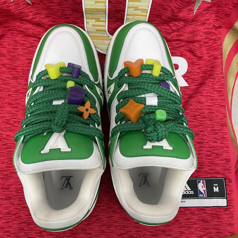 Louis Vuitton Louis Vuitton Trainer Maxi Stylish Sneakers in White Green 0079 Size US 10.5 / EU 43-44 - 8 Thumbnail